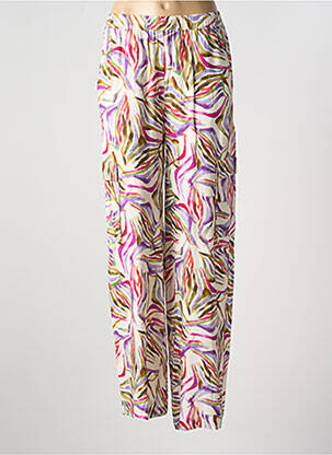Pantalon droit tissage popeline taille normale blanc SURKANA femme
