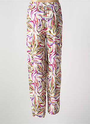 Pantalon droit tissage popeline taille normale blanc SURKANA femme