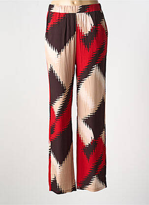 Pantalon droit tissage popeline taille normale rouge IVY BEAU femme
