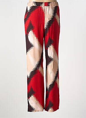 Pantalon droit tissage popeline taille normale rouge IVY BEAU femme