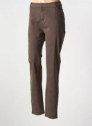 Jeans coupe slim stretch taille normale marron YEST femme