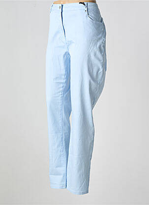 Pantalon slim tissage popeline taille normale bleu JULIE GUERLANDE femme