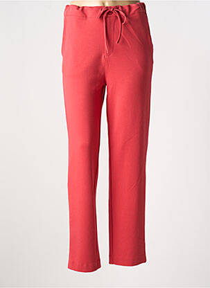 Pantalon droit stretch taille normale rouge YEST femme