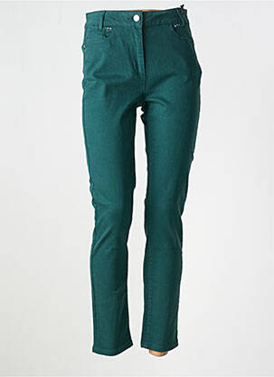 Jeans coupe slim stretch taille normale vert JULIE GUERLANDE femme