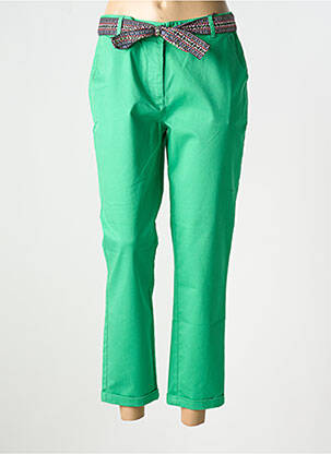 Pantalon 7/8 stretch taille normale vert JULIE GUERLANDE femme
