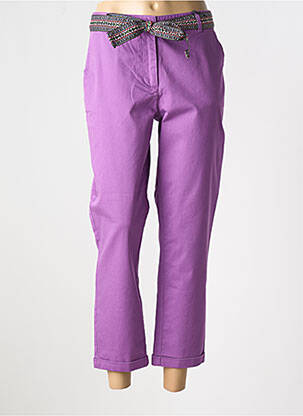 Pantalon 7/8 stretch taille normale violet JULIE GUERLANDE femme