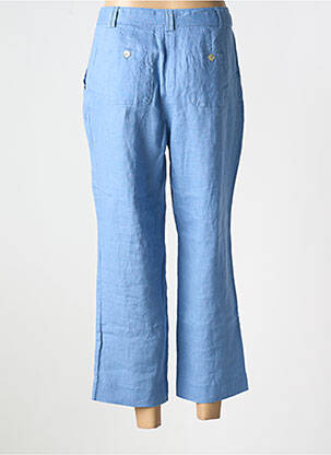 Pantalon 7/8 fermeture zippée sous rabat boutonné taille normale bleu JULIE GUERLANDE femme