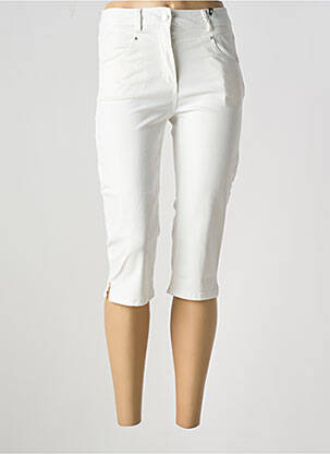 Pantacourt stretch taille normale blanc JULIE GUERLANDE femme