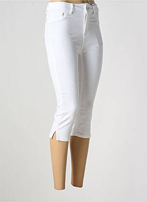 Pantacourt stretch taille normale blanc YEST femme