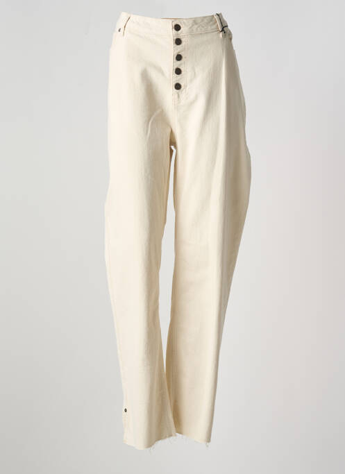 Jeans coupe droite beige YEST pour femme