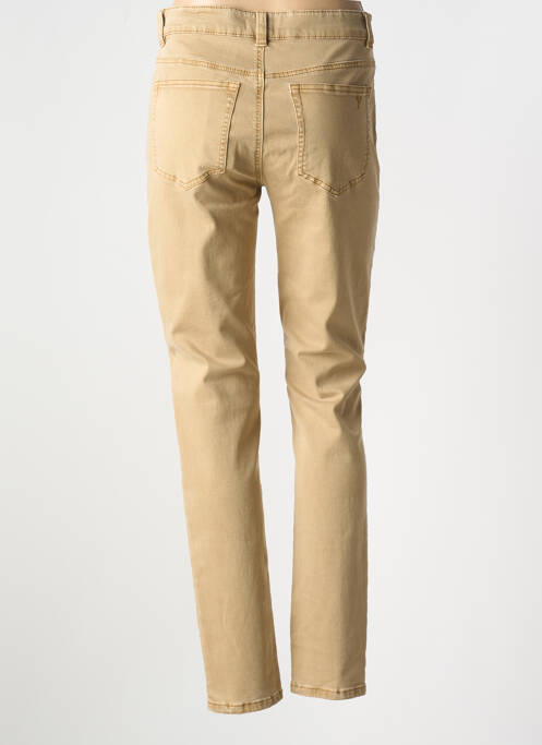 Jeans coupe slim marron YEST pour femme