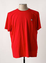 T-shirt broderie manches courtes rouge CAMBRIDGE homme