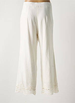 Pantalon large taille à pinces taille haute beige MD'M femme