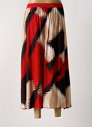 Jupe longue imprimé fantaisie rouge IVY BEAU femme