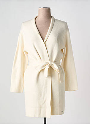 Gilet manches longues col châle beige SURKANA femme