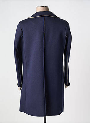 Manteau long coupe droite sans capuche bleu LOKITA femme