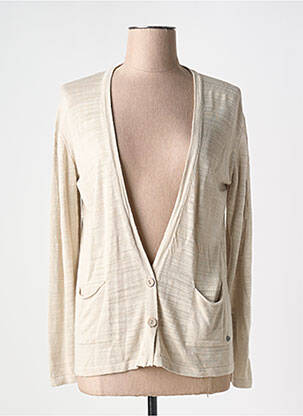 Gilet manches longues coupe cintrée beige SURKANA femme