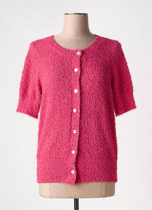 Gilet manches courtes fermeture boutonnée sur le devant rose IVY BEAU femme