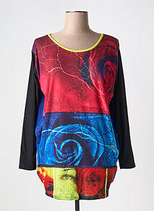 Top imprimé fantaisie manches longues bleu EDEN & ORPHEE femme