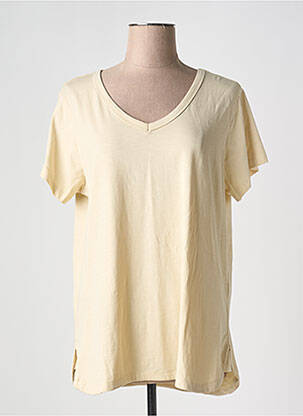 T-shirt coupe droite manches courtes beige ORIENTIQUE NATURALLY femme