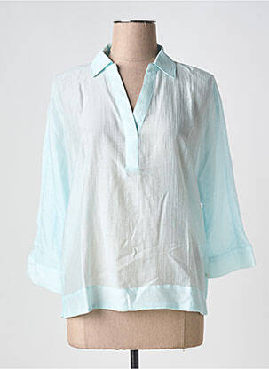Chemisier coupe droite manches 3/4 bleu YEST femme