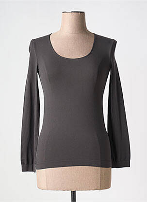 Top coupe cintrée manches longues gris DIVINA SPOSA femme