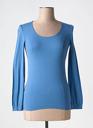 Top coupe cintrée manches longues bleu DIVINA SPOSA femme