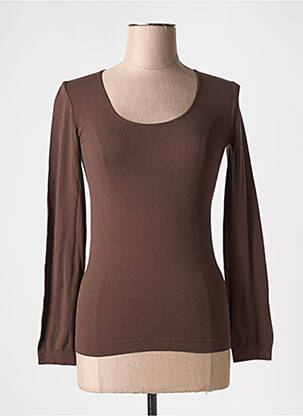 Top coupe cintrée manches longues marron DIVINA SPOSA femme