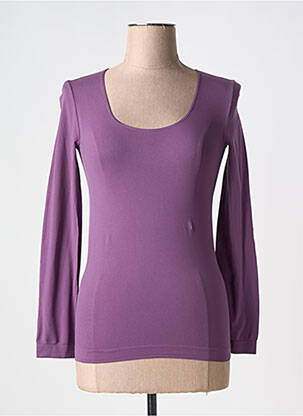 Top coupe cintrée manches longues violet DIVINA SPOSA femme