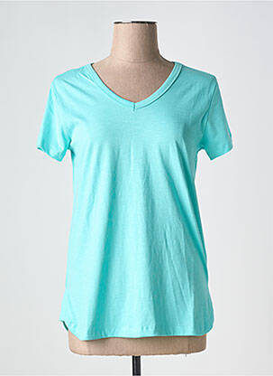 T-shirt coupe droite manches courtes bleu ORIENTIQUE NATURALLY femme