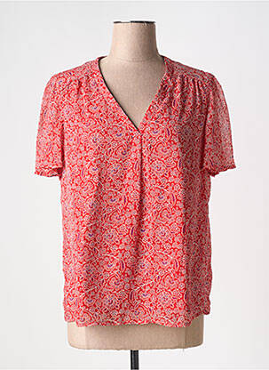 Blouse manches courtes manches courtes rouge JULIE GUERLANDE femme