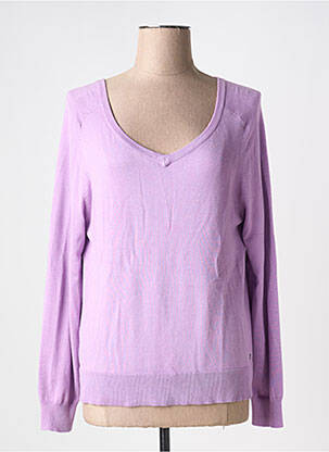 Pull col v manches longues violet SURKANA femme