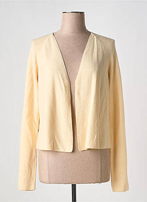 Gilet manches longues col v jaune YEST femme