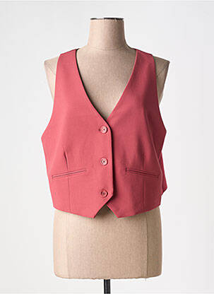 Gilet sans manche coupe droite rose YEST femme