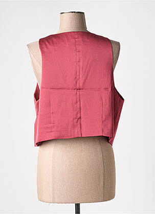 Gilet sans manche coupe droite rose YEST femme