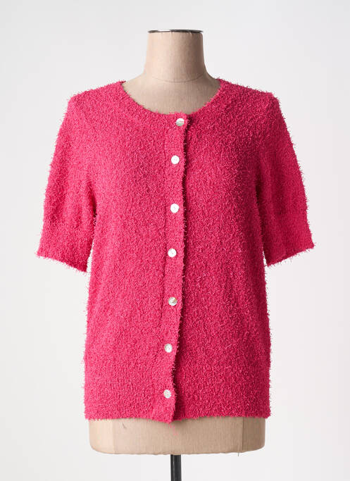 Gilet manches courtes fermeture boutonnée sur le devant rose IVY BEAU femme