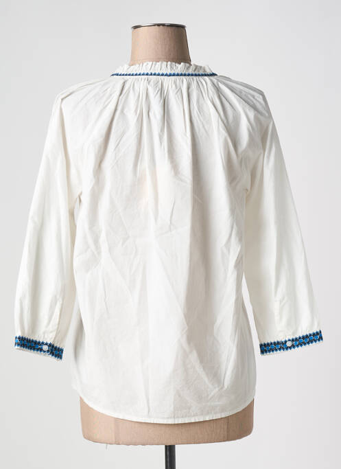 Chemisier coupe droite manches longues blanc JULIE GUERLANDE femme