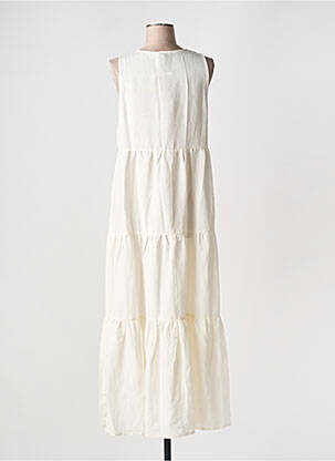 Robe longue coupe évasée sans manche beige SURKANA femme