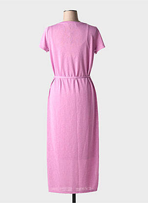 Robe longue manches courtes manches courtes rose IVY BEAU femme