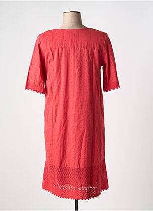 Robe mi-longue manches courtes manches courtes rouge ORIENTIQUE NATURALLY femme