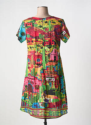 Robe courte coupe évasée manches courtes rouge ORIENTIQUE NATURALLY femme