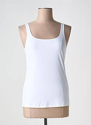 T-shirt stretch fines bretelles blanc BASE LEVEL femme