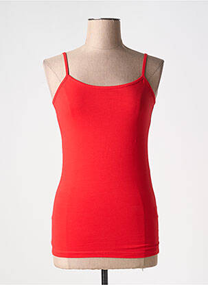 Top tissage jersey fines bretelles rouge YEST femme