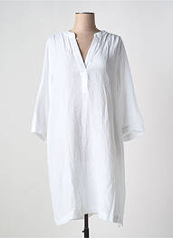 Robe mi-longue coupe fluide manches longues blanc YEST femme