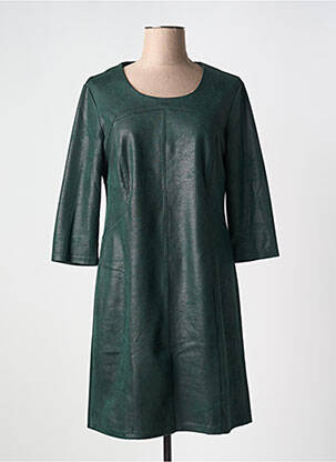 Robe courte manches 3/4 manches 3/4 vert YEST femme