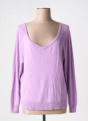 Pull col v manches longues violet SURKANA femme
