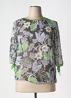 Blouse imprimé fleurs manches 3/4 vert TOP SECRET femme