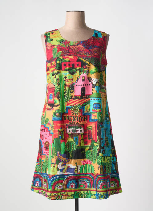 Robe mi-longue vert ORIENTIQUE NATURALLY pour femme