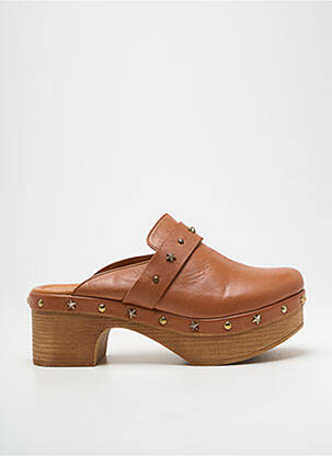 Mules/sabots semi compensé talon de 4 à 6cm marron MAM'ZELLE femme