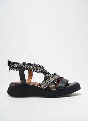 Sandales/nu pieds tissage satiné talon de 4 à 6cm noir MAM'ZELLE femme